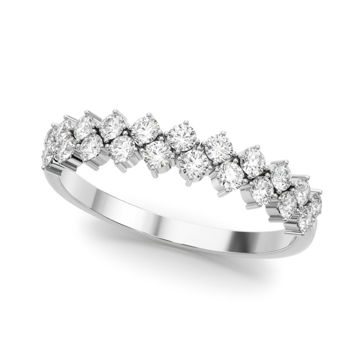 1/2 ct tw Lab Diamond Lab Grown Diamond Two Row Band Round