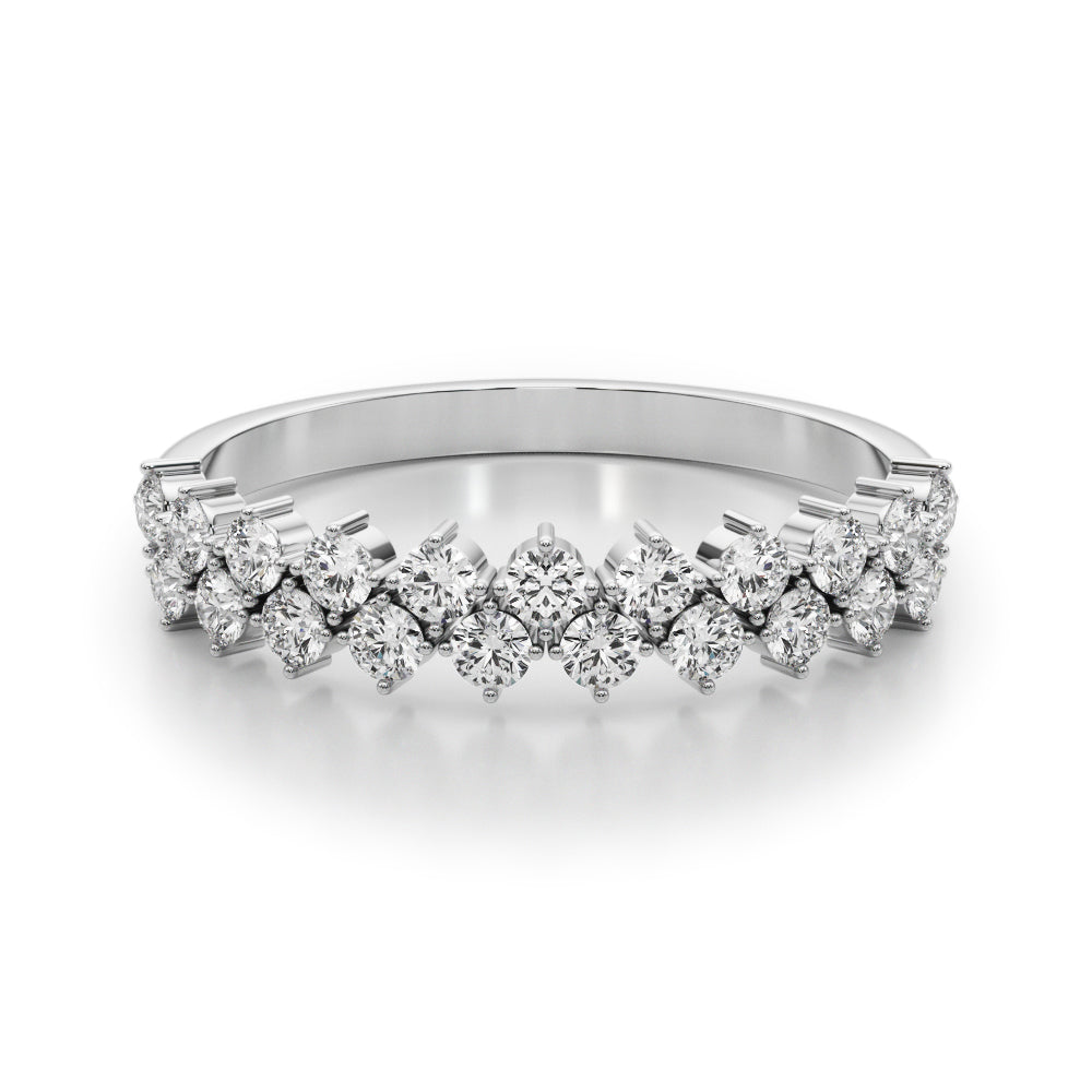 1/2 ct tw Lab Diamond Lab Grown Diamond Two Row Band Round