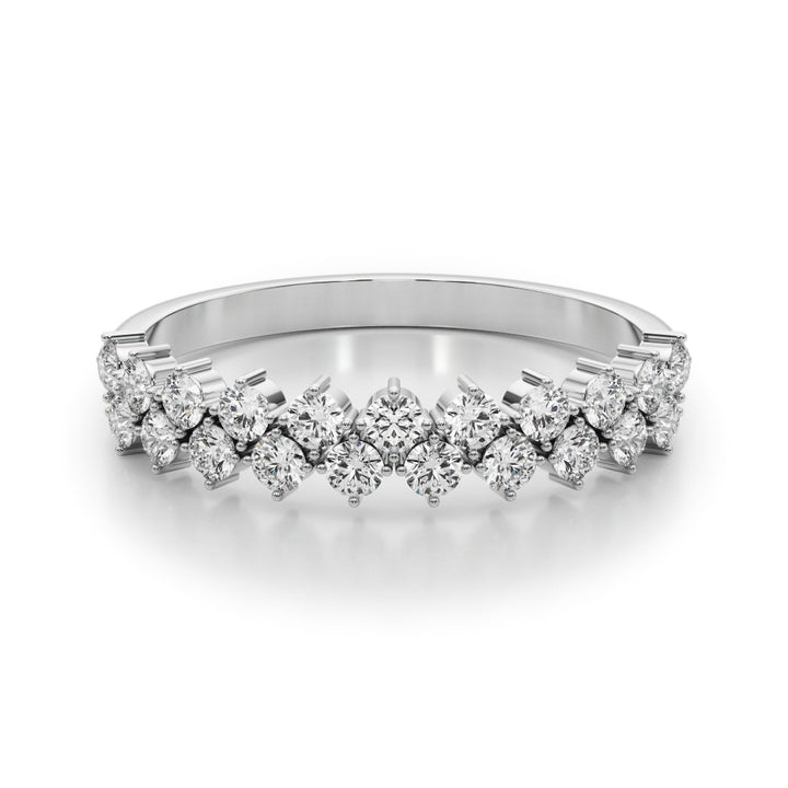 1/2 ct tw Lab Diamond Lab Grown Diamond Two Row Band Round