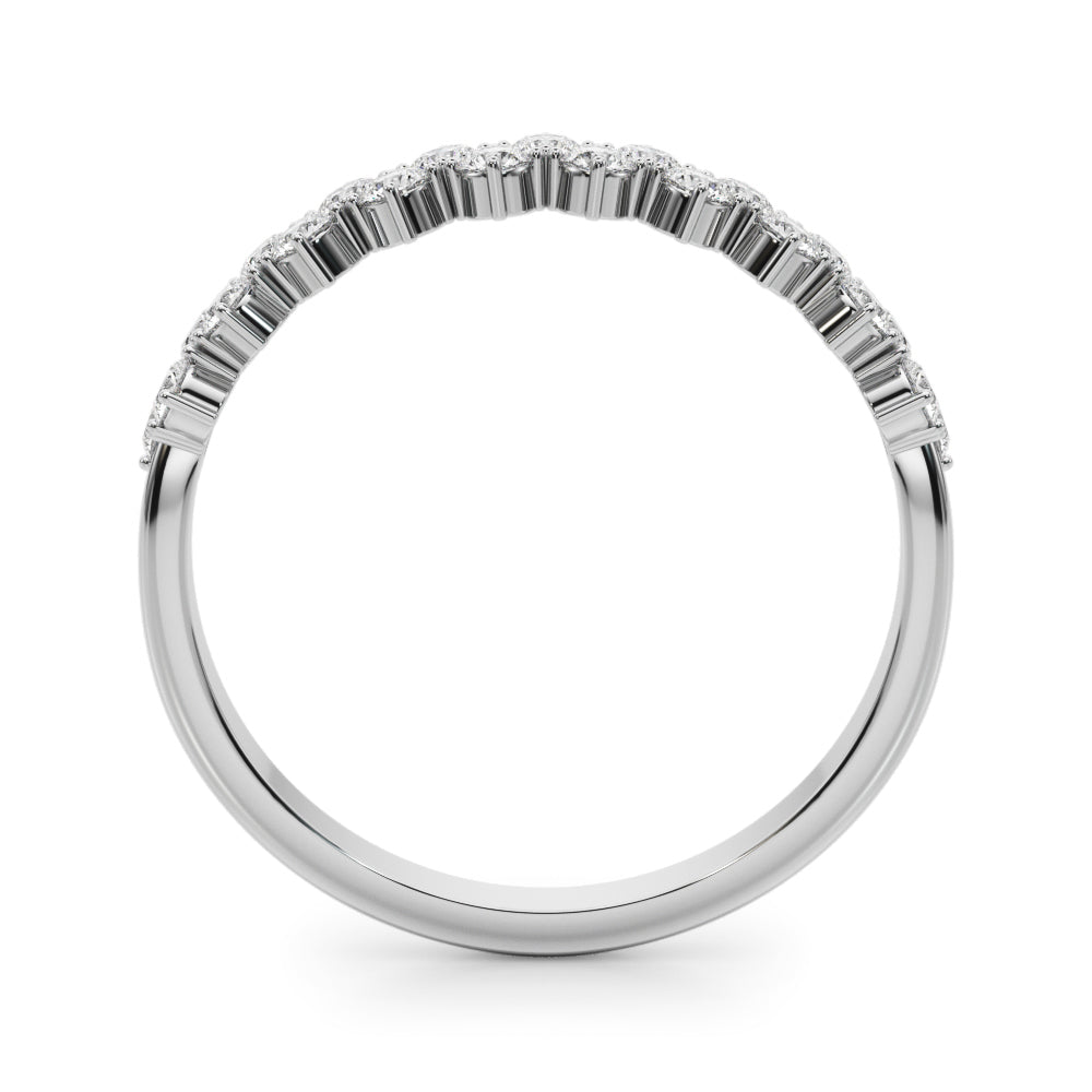 1/2 ct tw Lab Diamond Lab Grown Diamond Two Row Band Round