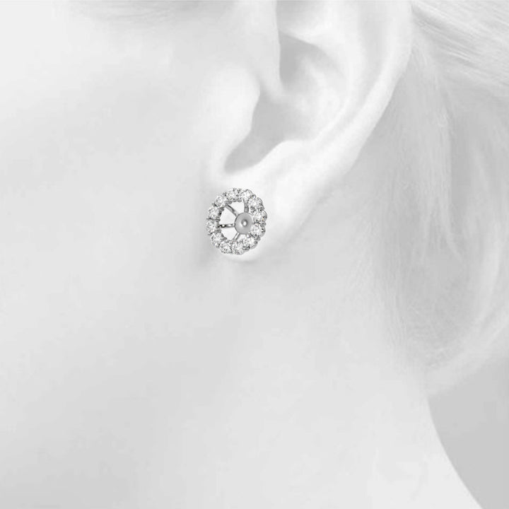 3/4 ct tw Lab Diamond Lab Grown Diamond Earring Jacket For 1.0 Ct