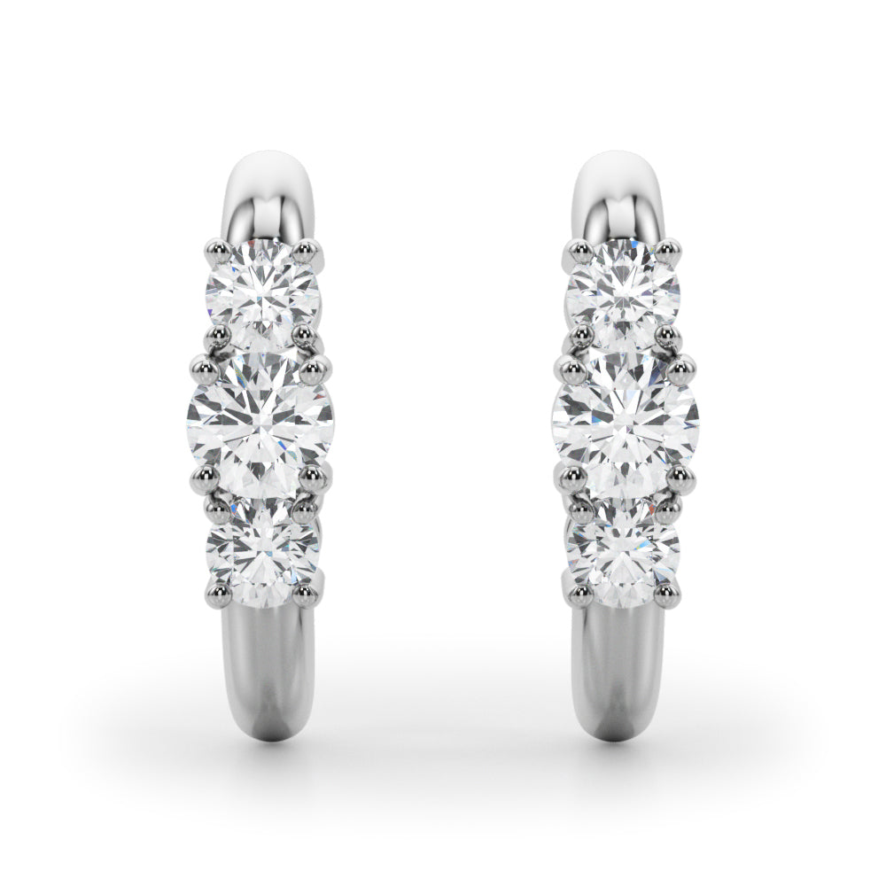 1 ct tw Lab Diamond Lab Grown Diamond 3 Stone Earrings