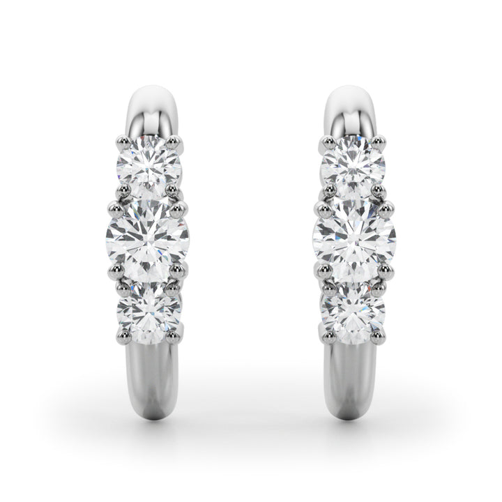 1 ct tw Lab Diamond Lab Grown Diamond 3 Stone Earrings