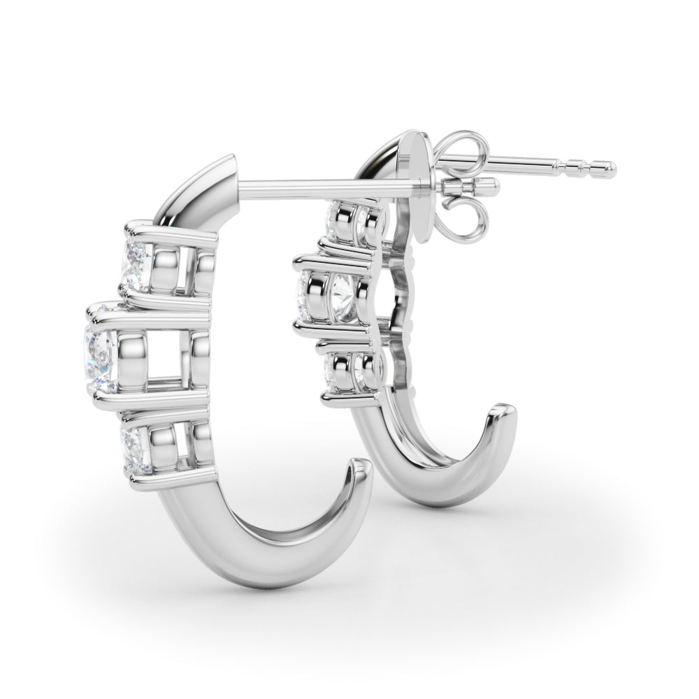 1 ct tw Lab Diamond Lab Grown Diamond 3 Stone Earrings