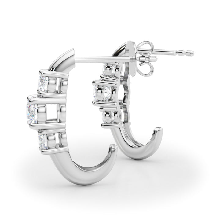 1 ct tw Lab Diamond Lab Grown Diamond 3 Stone Earrings