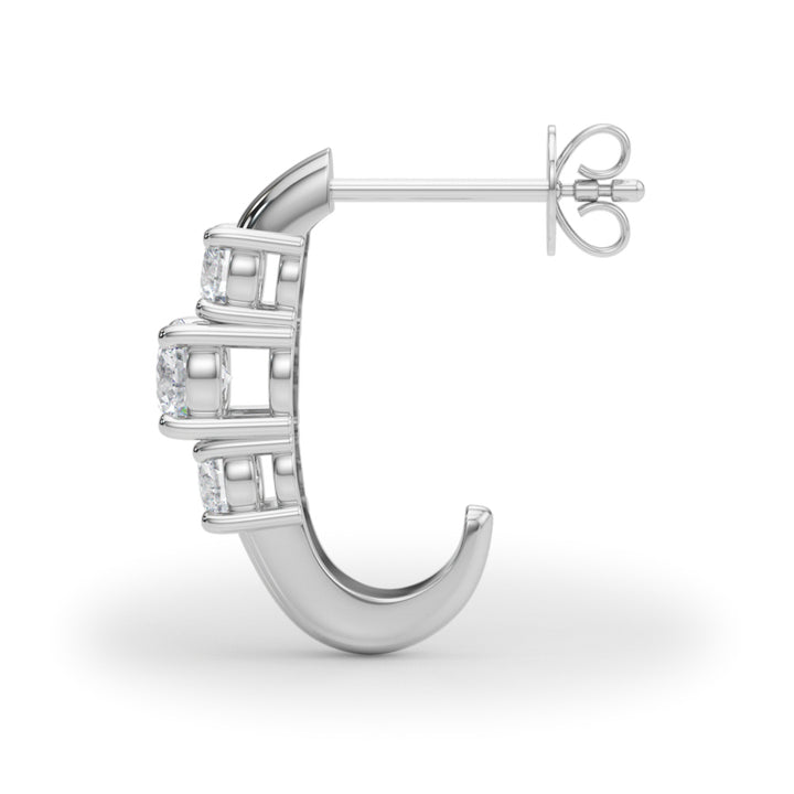 1 ct tw Lab Diamond Lab Grown Diamond 3 Stone Earrings