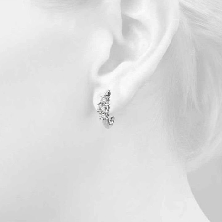 1 ct tw Lab Diamond Lab Grown Diamond 3 Stone Earrings