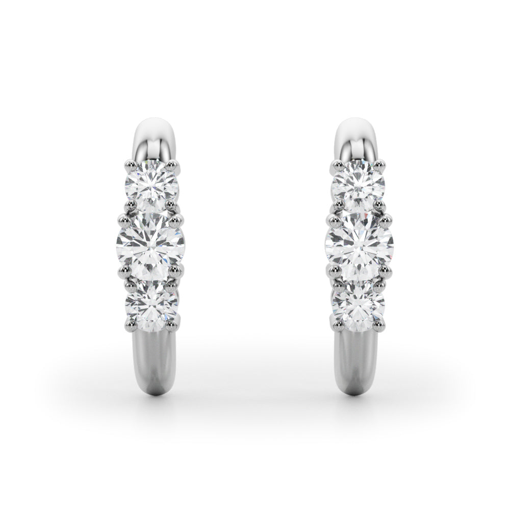 1/2 ct tw Lab Diamond Lab Grown Diamond 3 Stone Earrings