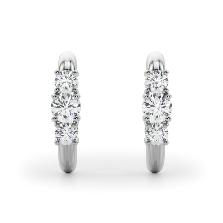 1/2 ct tw Lab Diamond Lab Grown Diamond 3 Stone Earrings