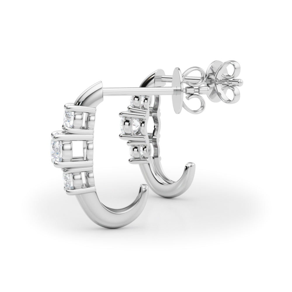 1/2 ct tw Lab Diamond Lab Grown Diamond 3 Stone Earrings