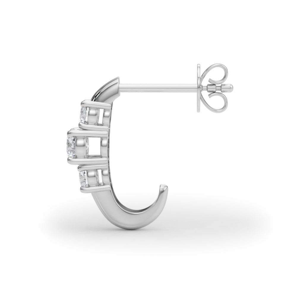 1/2 ct tw Lab Diamond Lab Grown Diamond 3 Stone Earrings