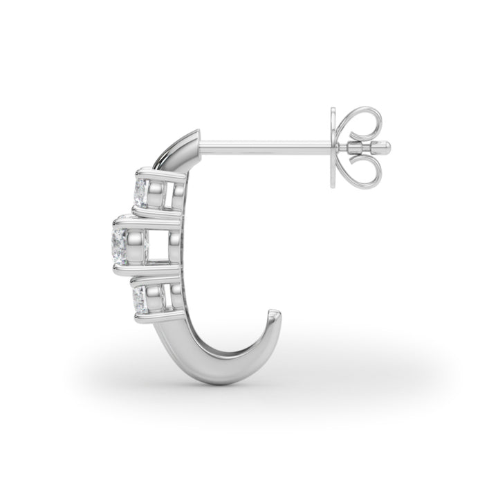 1/2 ct tw Lab Diamond Lab Grown Diamond 3 Stone Earrings