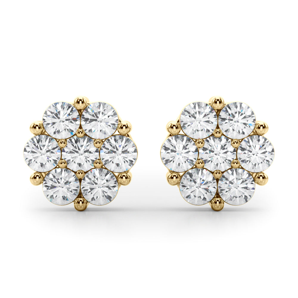 1 ct tw Lab Diamond Lab Grown Diamond Earrings Cluster