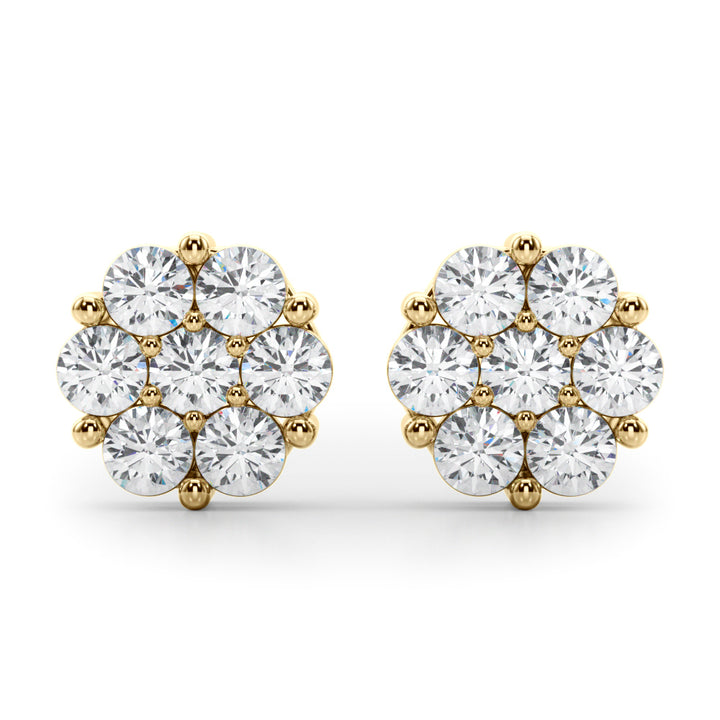 1 ct tw Lab Diamond Lab Grown Diamond Earrings Cluster