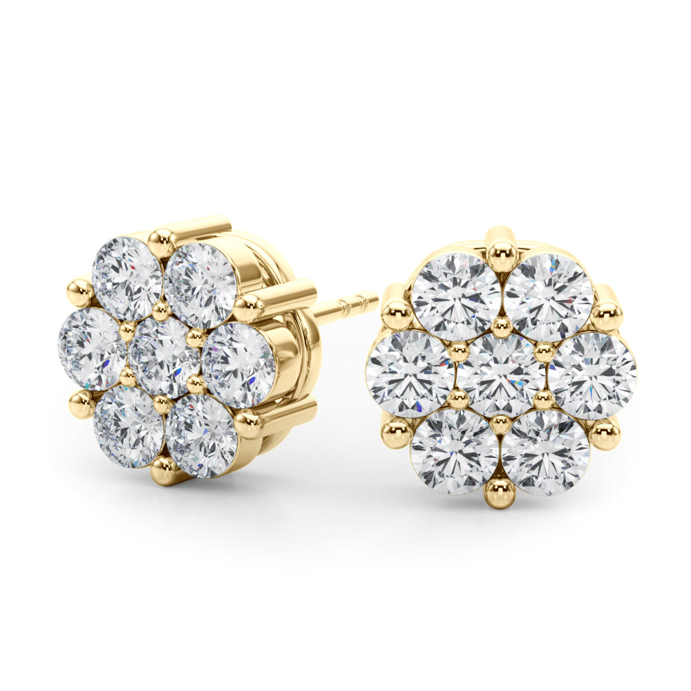 1 ct tw Lab Diamond Lab Grown Diamond Earrings Cluster