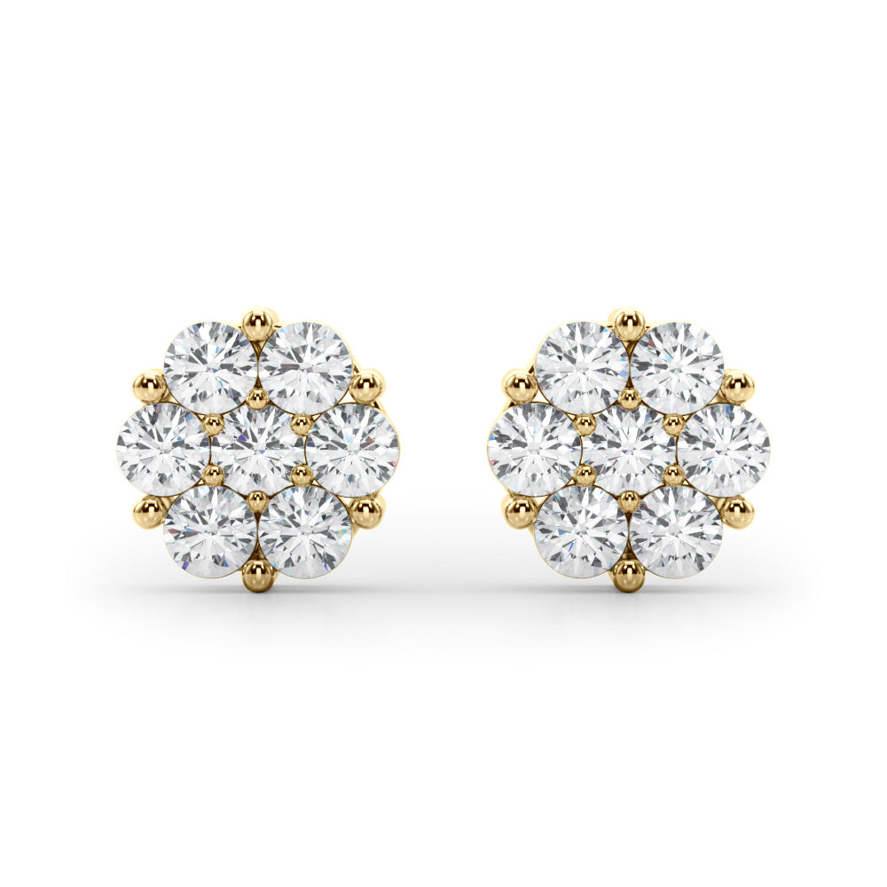 1/2 ct tw Lab Diamond Lab Grown Diamond Earrings Cluster