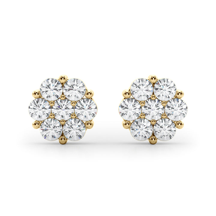 1/2 ct tw Lab Diamond Lab Grown Diamond Earrings Cluster