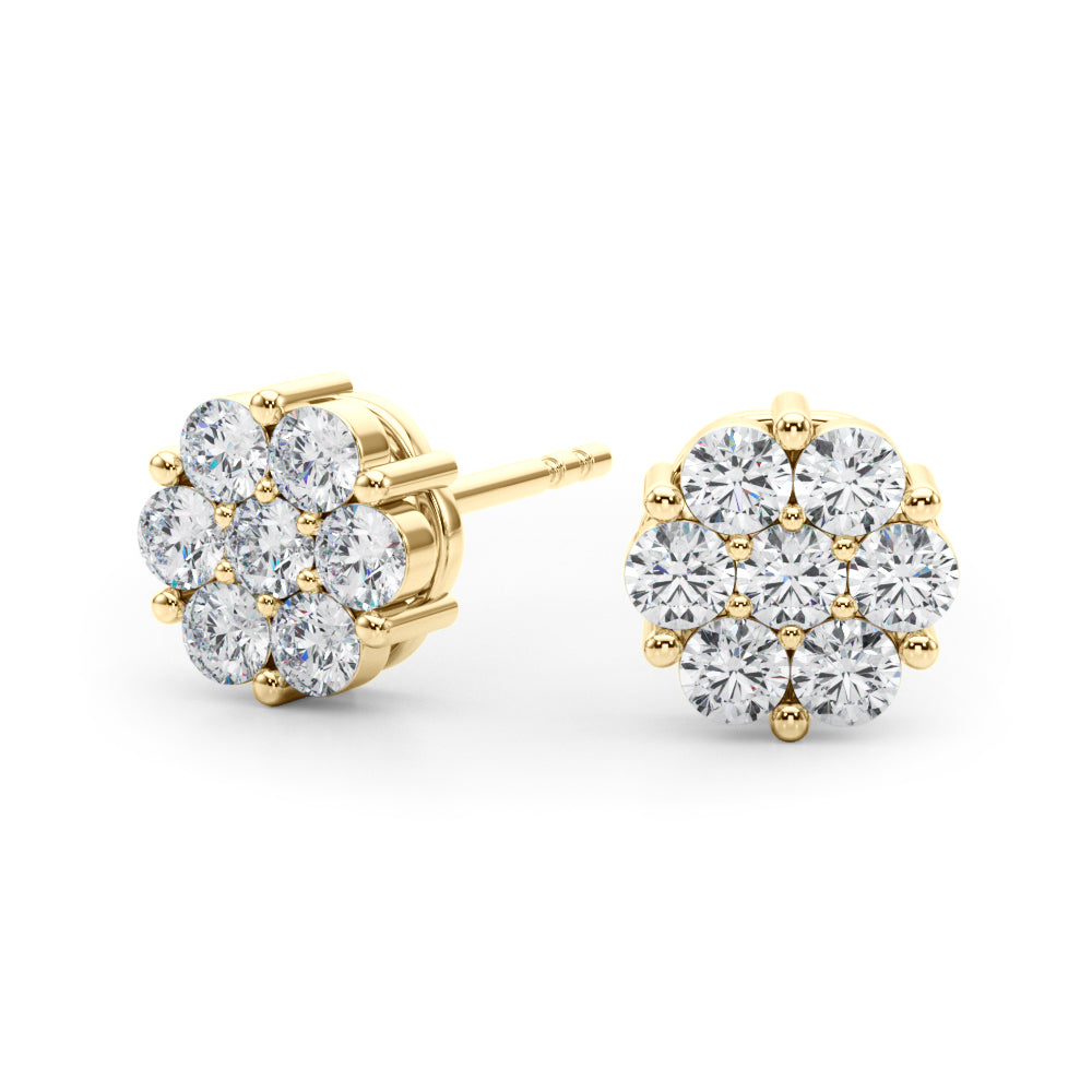 1/2 ct tw Lab Diamond Lab Grown Diamond Earrings Cluster