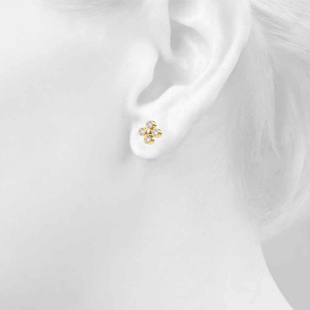 1/2 ct tw Lab Diamond Lab Grown Diamond Earrings Cluster