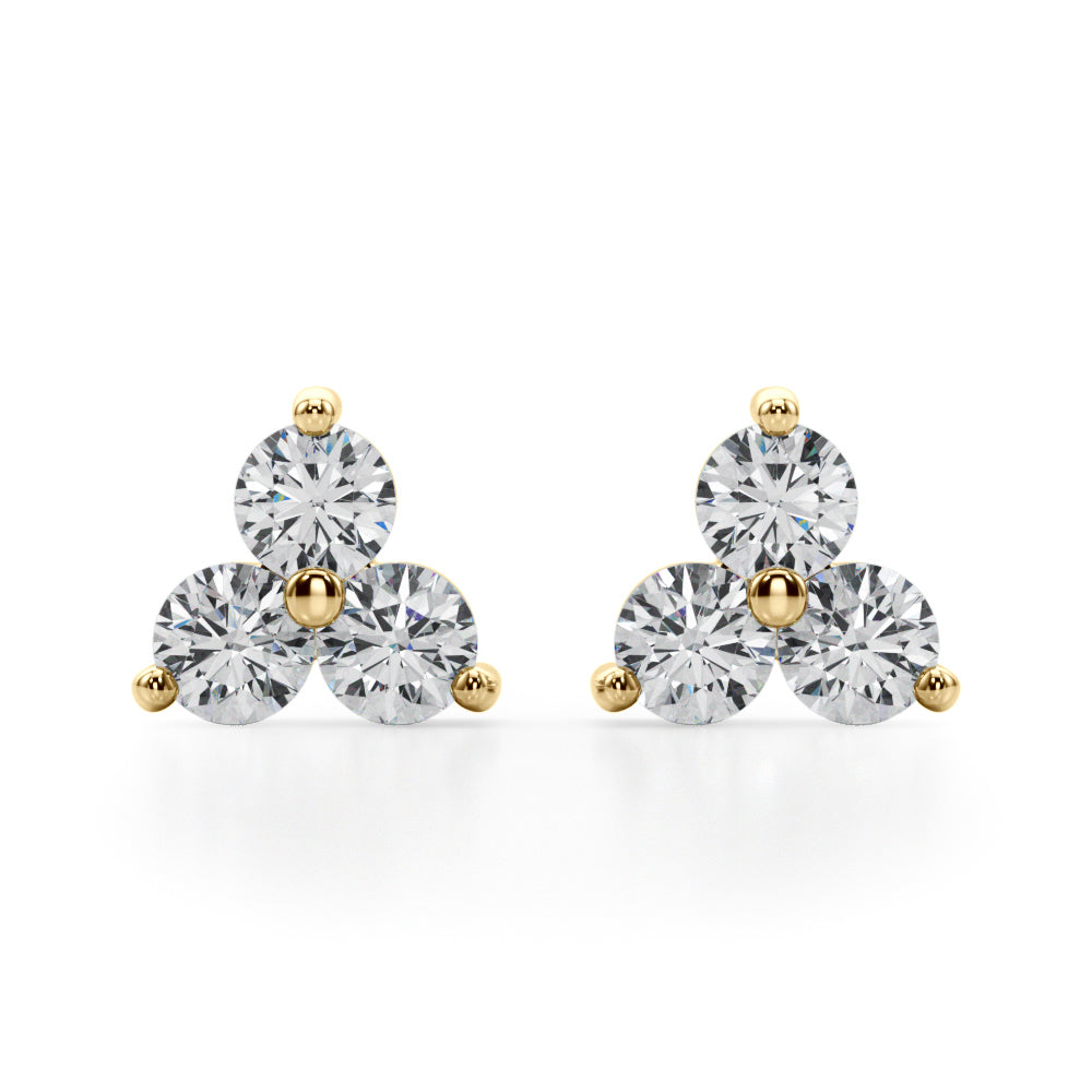 1 ct tw Lab Diamond Lab Grown Diamond 3 Stone Earrings