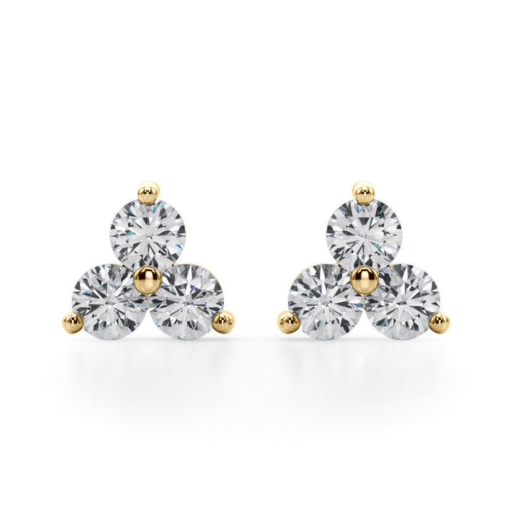 1 ct tw Lab Diamond Lab Grown Diamond 3 Stone Earrings