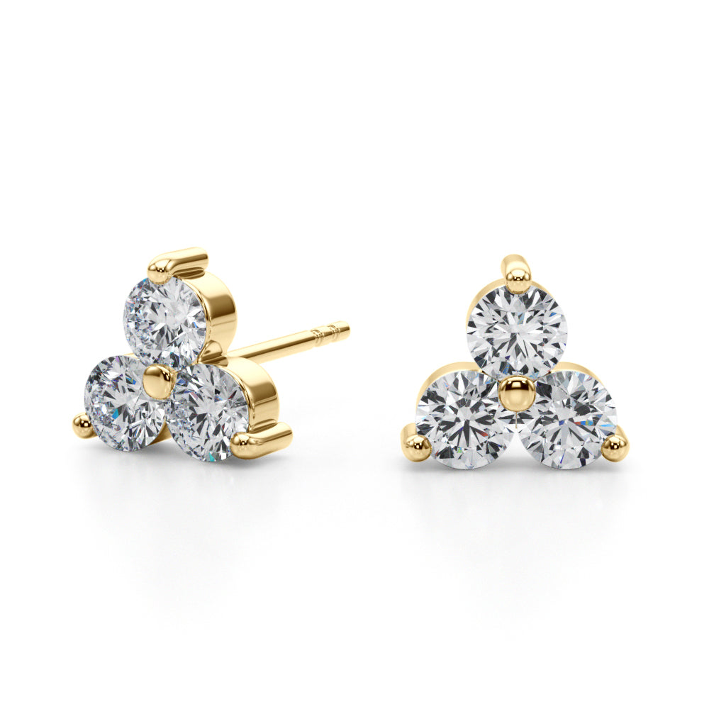 1 ct tw Lab Diamond Lab Grown Diamond 3 Stone Earrings