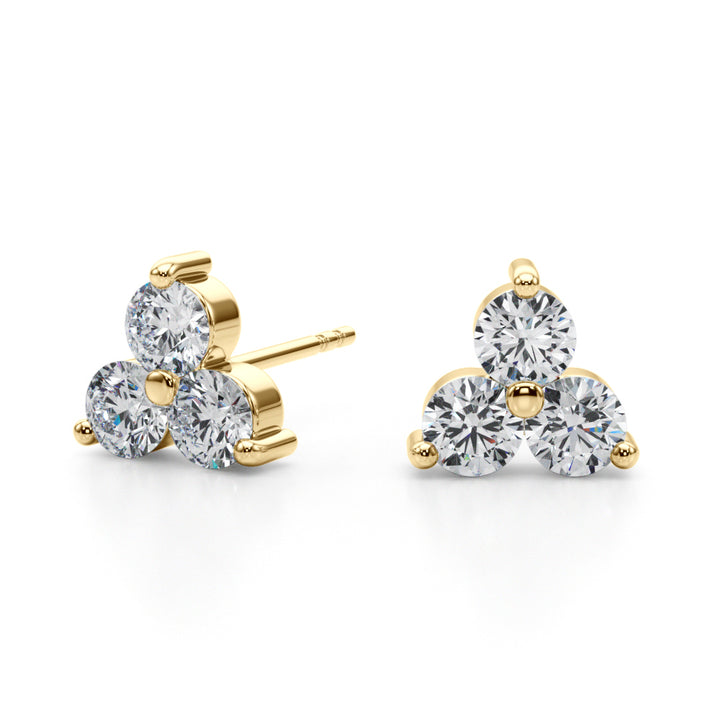 1 ct tw Lab Diamond Lab Grown Diamond 3 Stone Earrings