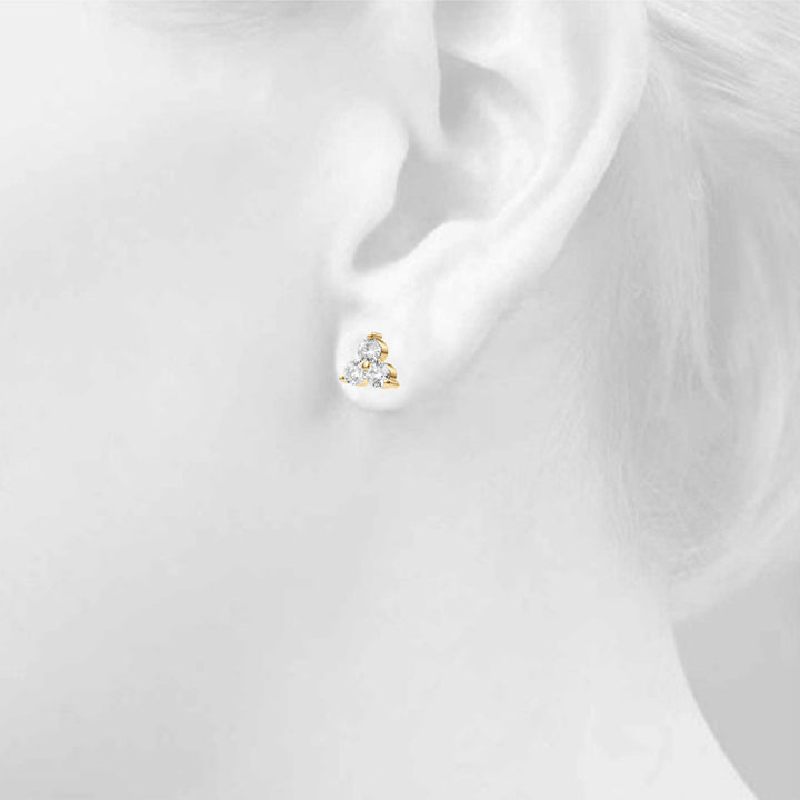 1 ct tw Lab Diamond Lab Grown Diamond 3 Stone Earrings