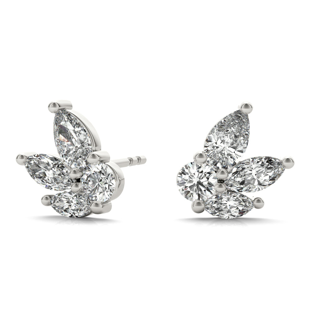 1 ct tw Lab Diamond Lab Grown Diamond Earrings Marquise & Round