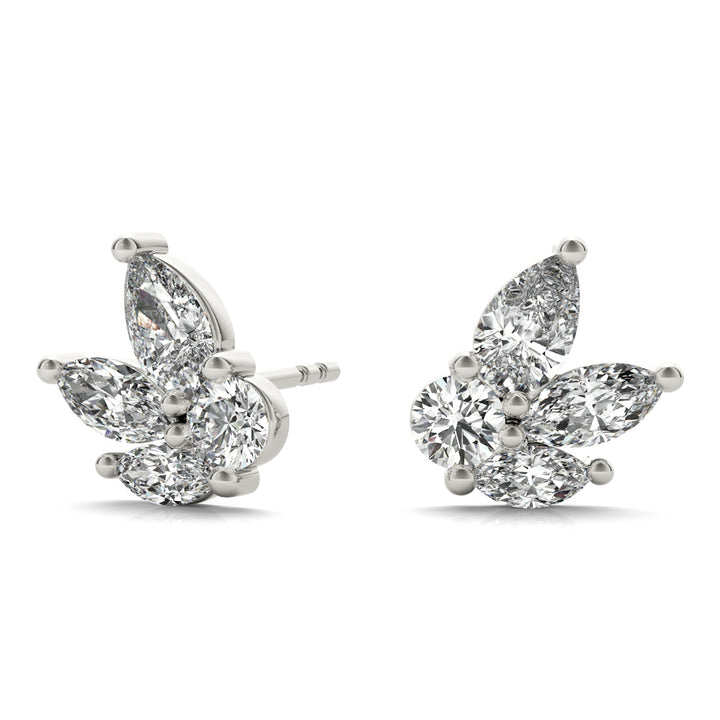 1 ct tw Lab Diamond Lab Grown Diamond Earrings Marquise & Round