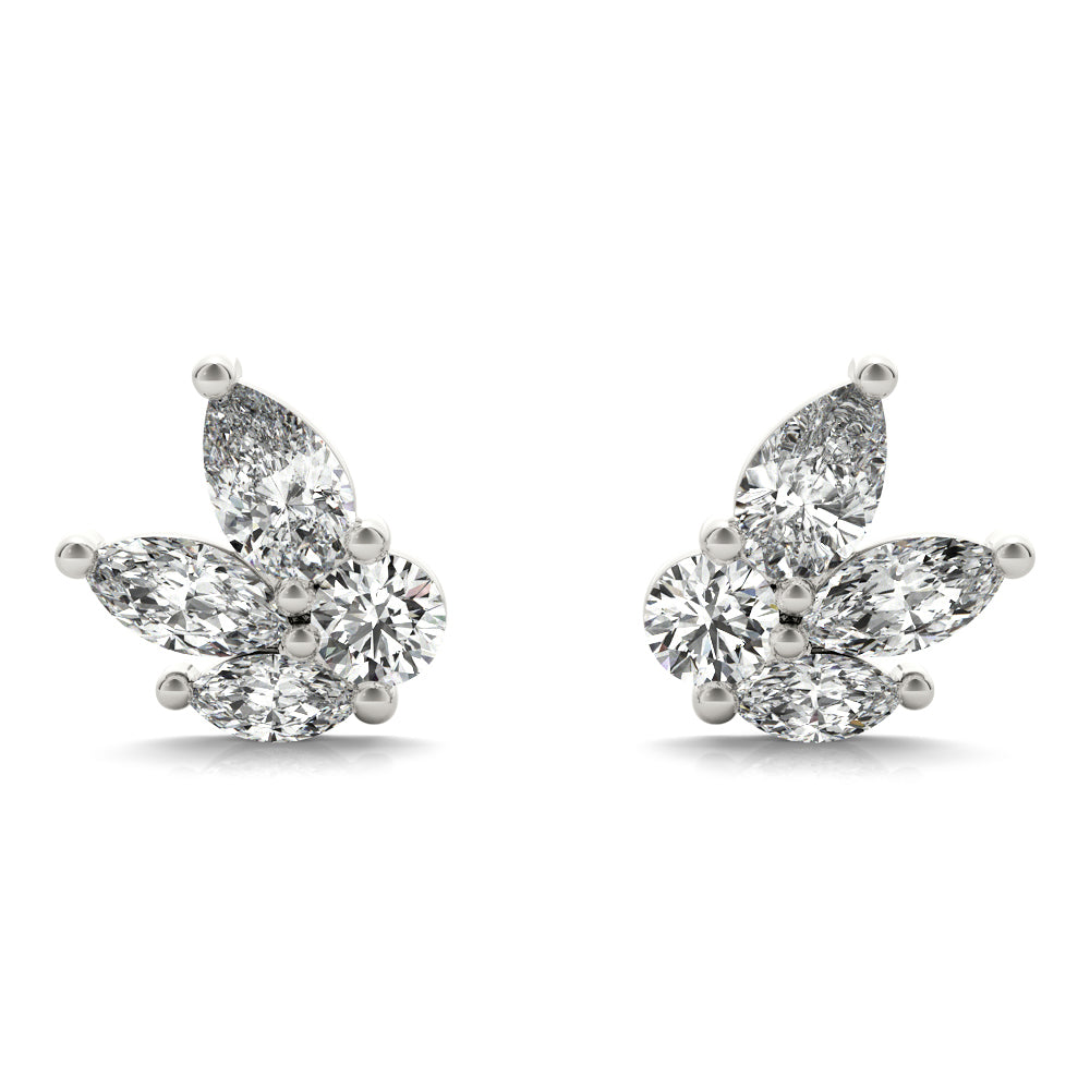 1 ct tw Lab Diamond Lab Grown Diamond Earrings Marquise & Round