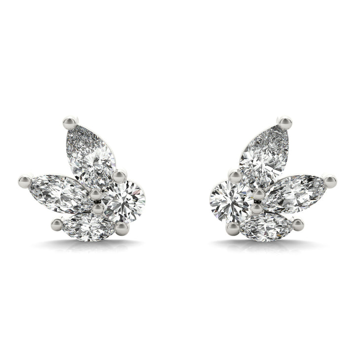 1 ct tw Lab Diamond Lab Grown Diamond Earrings Marquise & Round