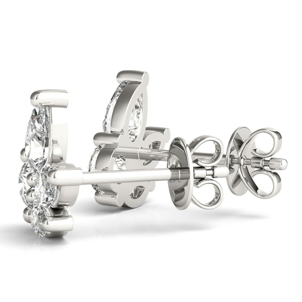 1 ct tw Lab Diamond Lab Grown Diamond Earrings Marquise & Round