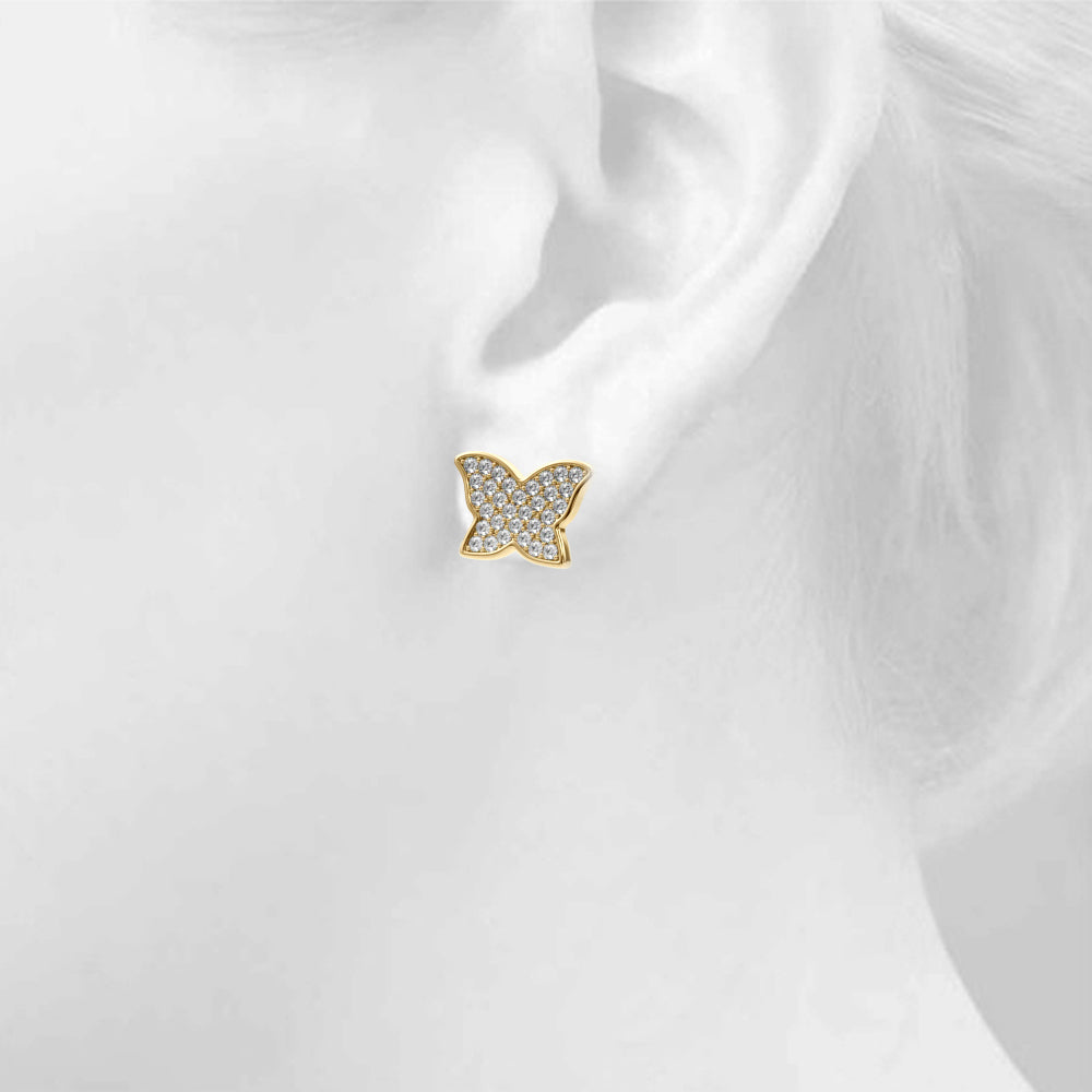 5/8 ct tw Lab Diamond Lab Grown Diamond Butterfly Earrings