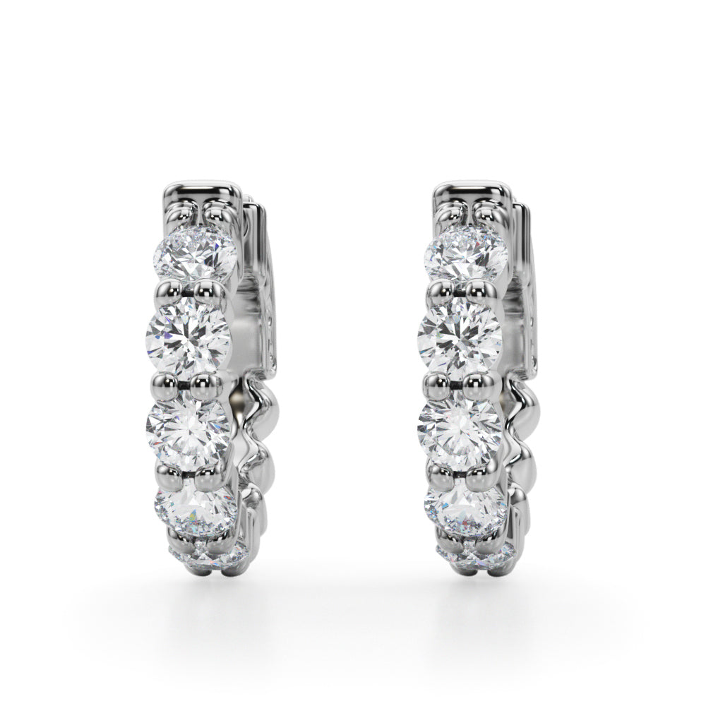 1 5/8 ct tw Lab Diamond Lab Grown Diamond Single Row Vault Lock