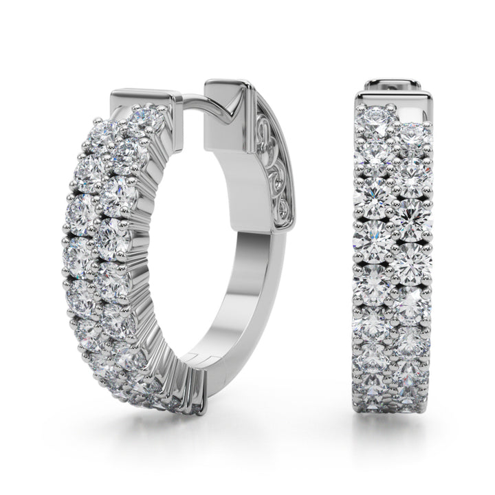 1 1/8 ct tw Lab Diamond Lab Grown Diamond Double Row Vault Lock