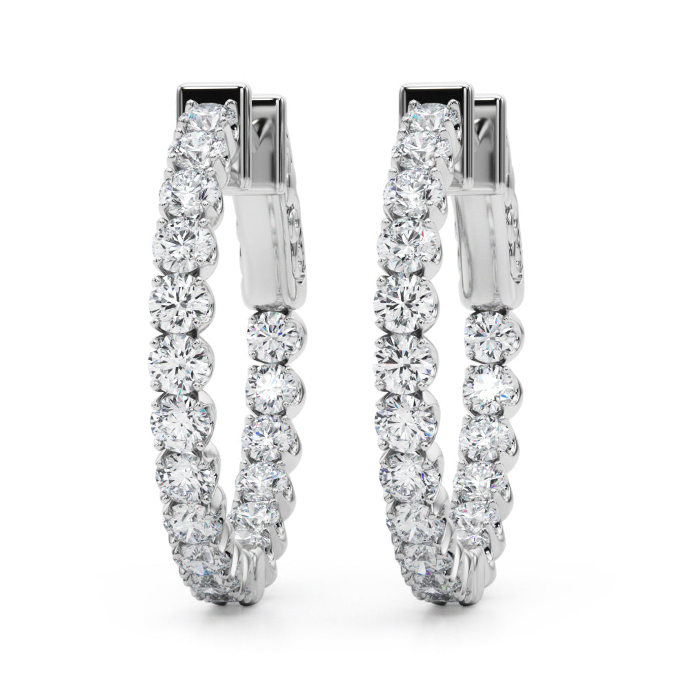 1 ct tw Lab Diamond Lab Grown Diamond .75 Inch 4 Prong Round Hoop