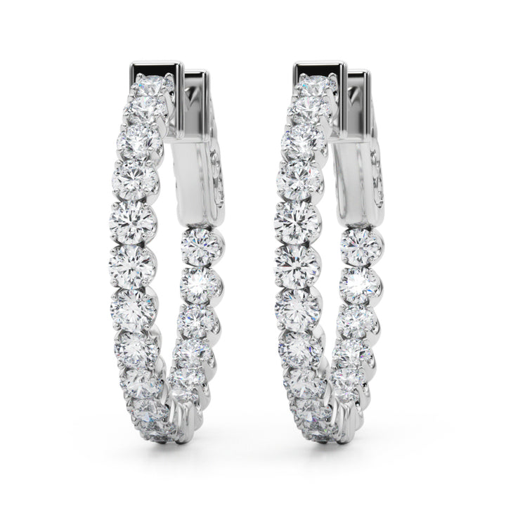 1 ct tw Lab Diamond Lab Grown Diamond .75 Inch 4 Prong Round Hoop