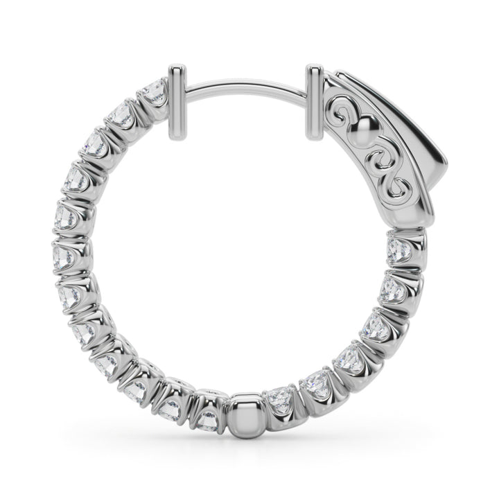 1 ct tw Lab Diamond Lab Grown Diamond .75 Inch 4 Prong Round Hoop