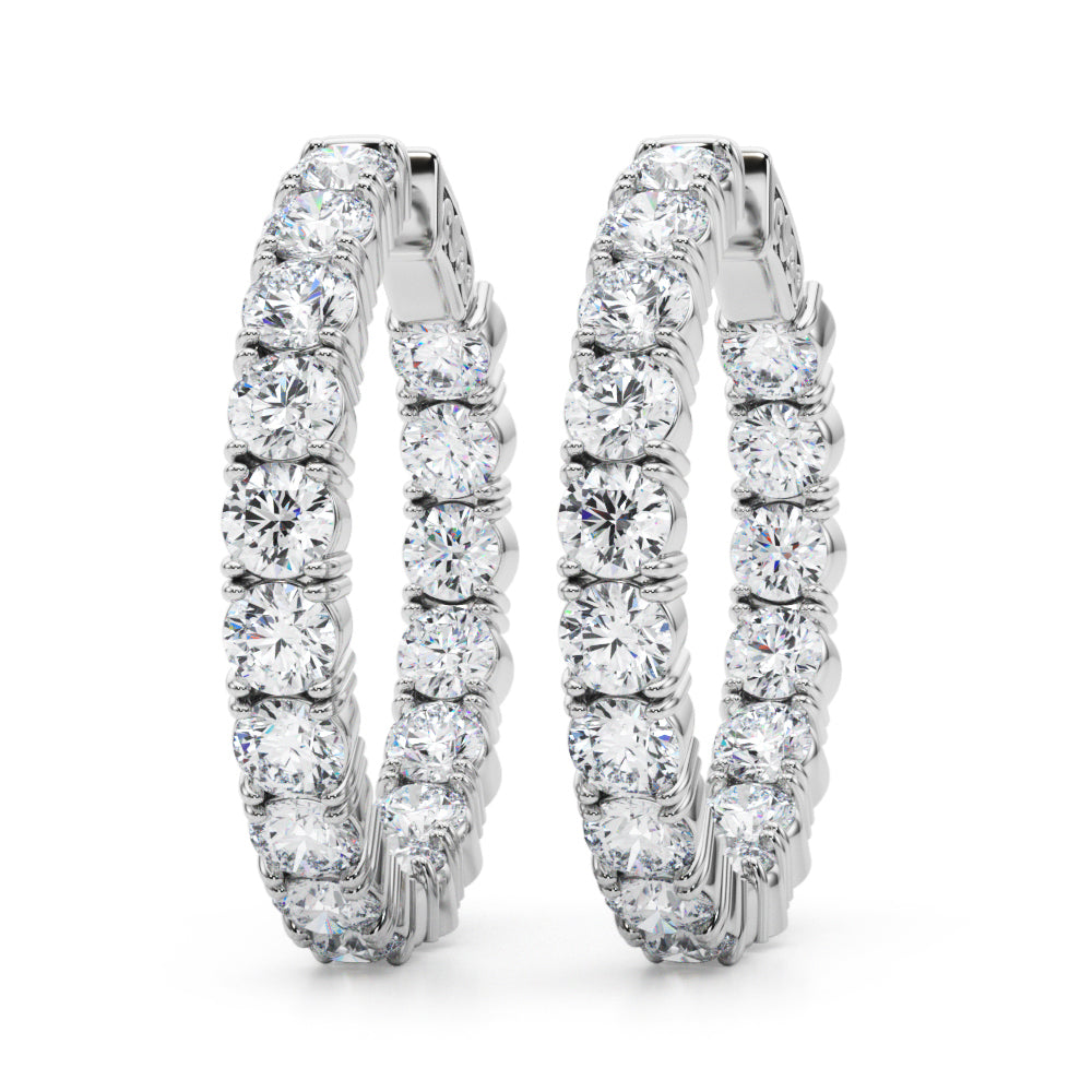 6 7/8 ct tw Lab Diamond Lab Grown Diamond 1.2 Inch 4 Prong Round Hoop