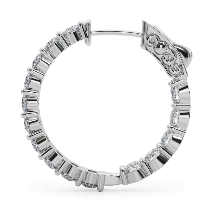 2 3/4 ct tw Lab Diamond Lab Grown Diamond 1 Inch 2 Prong Round Hoop