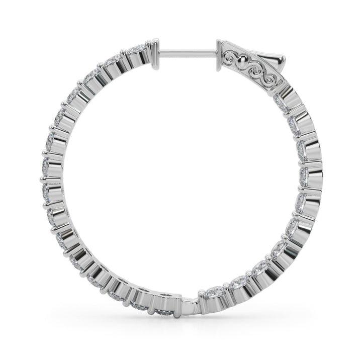 4 1/2 ct tw Lab Diamond Lab Grown Diamond 1.4 Inch 2 Prong Round Hoop