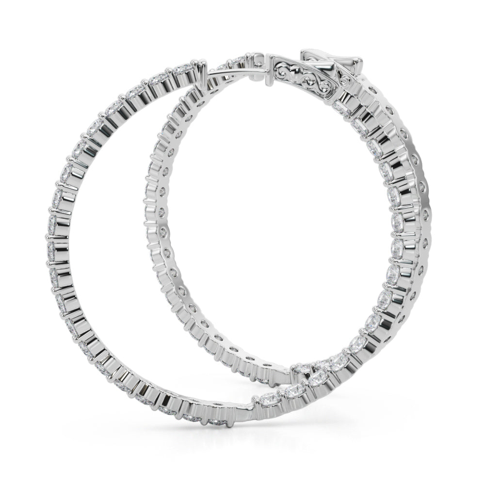 6 1/3 ct tw Lab Diamond Lab Grown Diamond 1.75 Inch 2 Prong Round Hoop