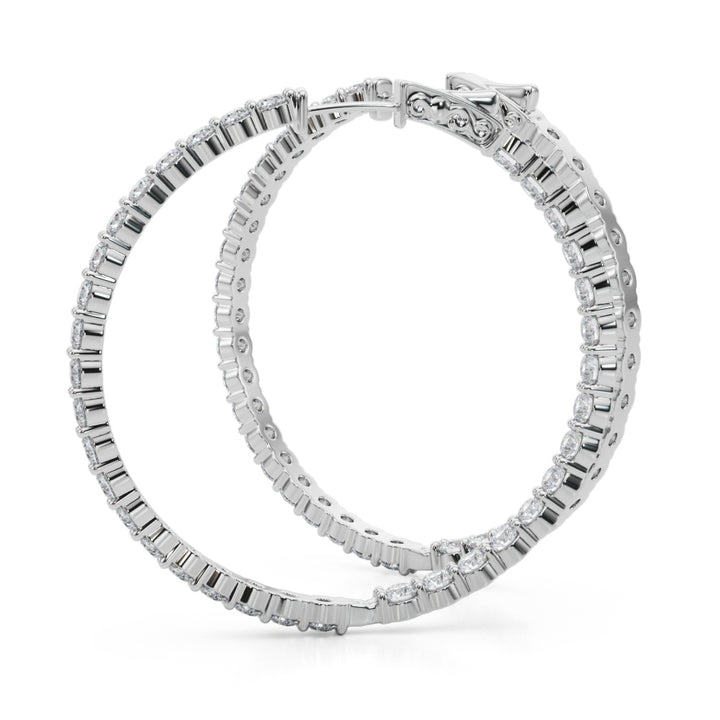 6 1/3 ct tw Lab Diamond Lab Grown Diamond 1.75 Inch 2 Prong Round Hoop