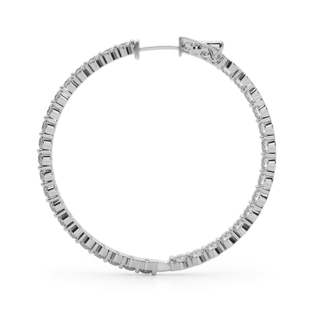6 1/3 ct tw Lab Diamond Lab Grown Diamond 1.75 Inch 2 Prong Round Hoop