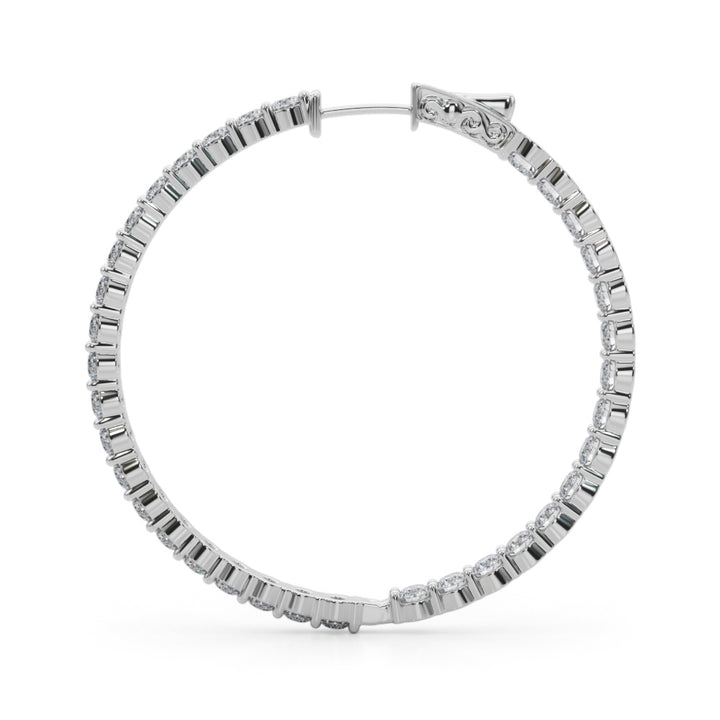 6 1/3 ct tw Lab Diamond Lab Grown Diamond 1.75 Inch 2 Prong Round Hoop