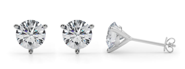 4 ct tw Lab Diamond (4 Cttw) 2Ct 3Prong Wire Stud Earring