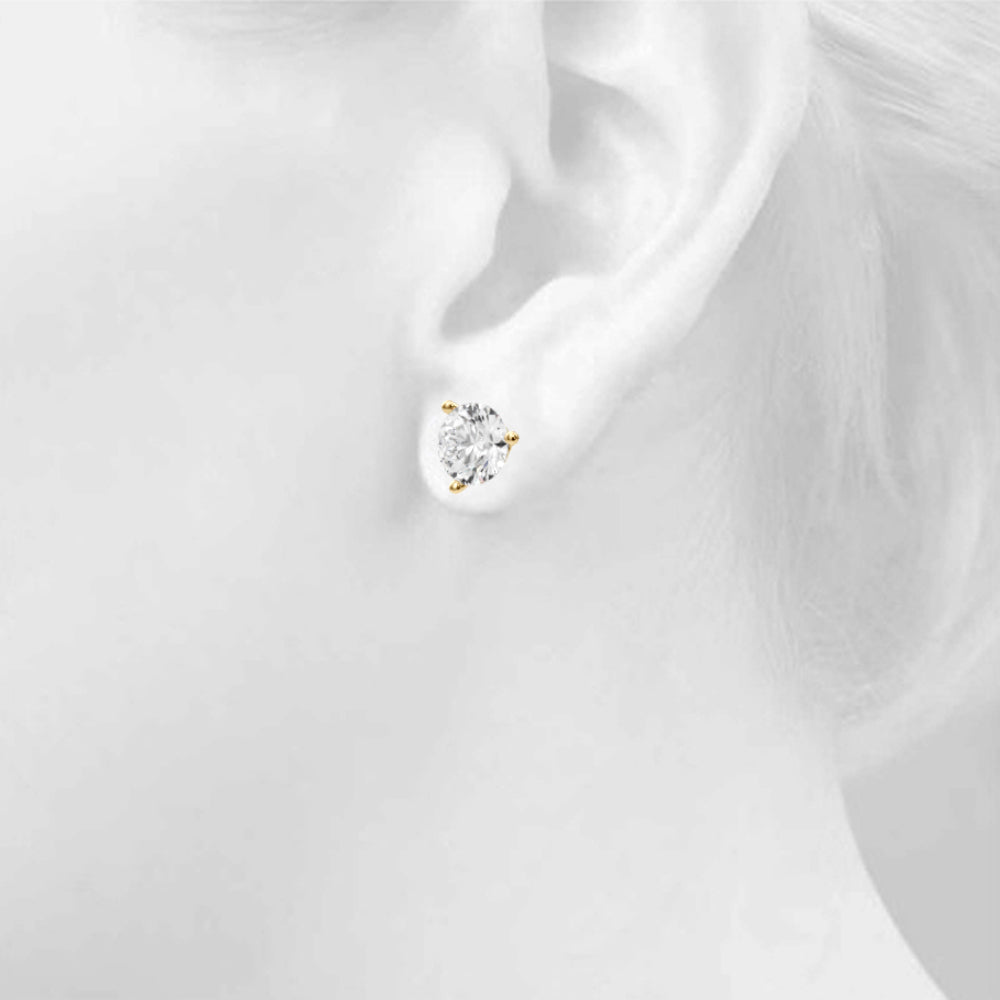 8 ct tw Lab Diamond (4 Cttw) 2Ct 3Prong Wire Stud Earring