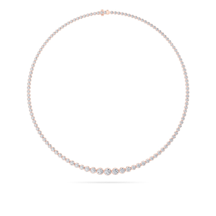 14K Rose Gold 7ctw Lab Diamond Pendant Necklace