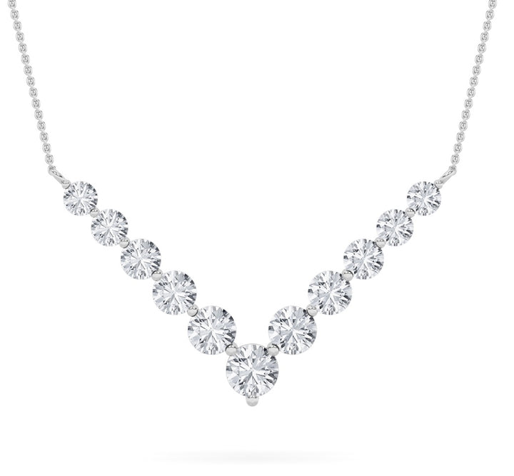14K White Gold 5ctw Lab Diamond Pendant Necklace